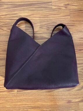 Portland Leather Goods Large Naomi Plum Crossbody Shoulder Bag